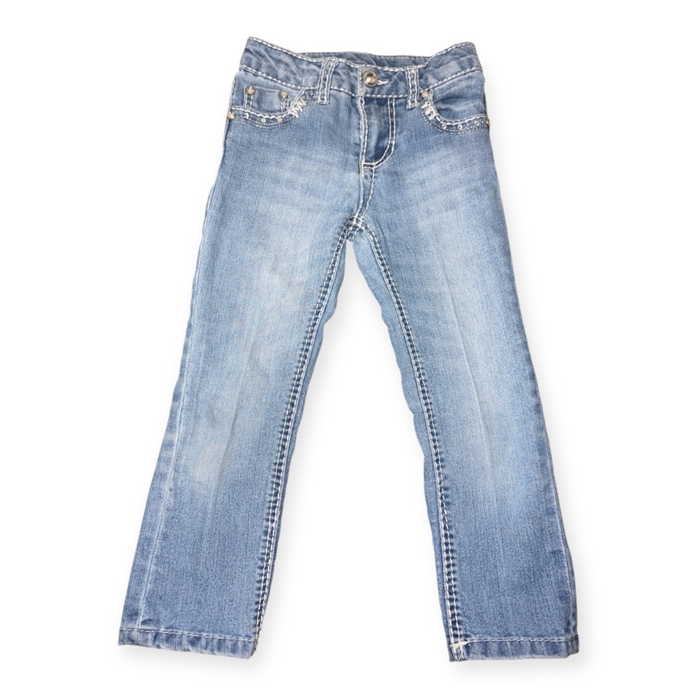 Girl’s Cherokee Stylish Blue Denim straight Jeans with studs size 5